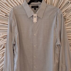 NWT Banana Republic Men's Light Gray Plaid Shirt